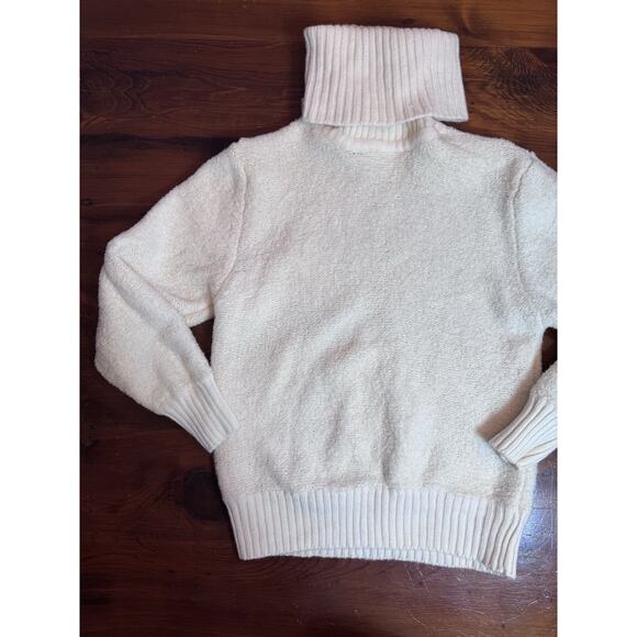SKYR Women's Vintage Wool Cream Funnel Neck Pull Over Sweater Size M - Picture 8 of 11